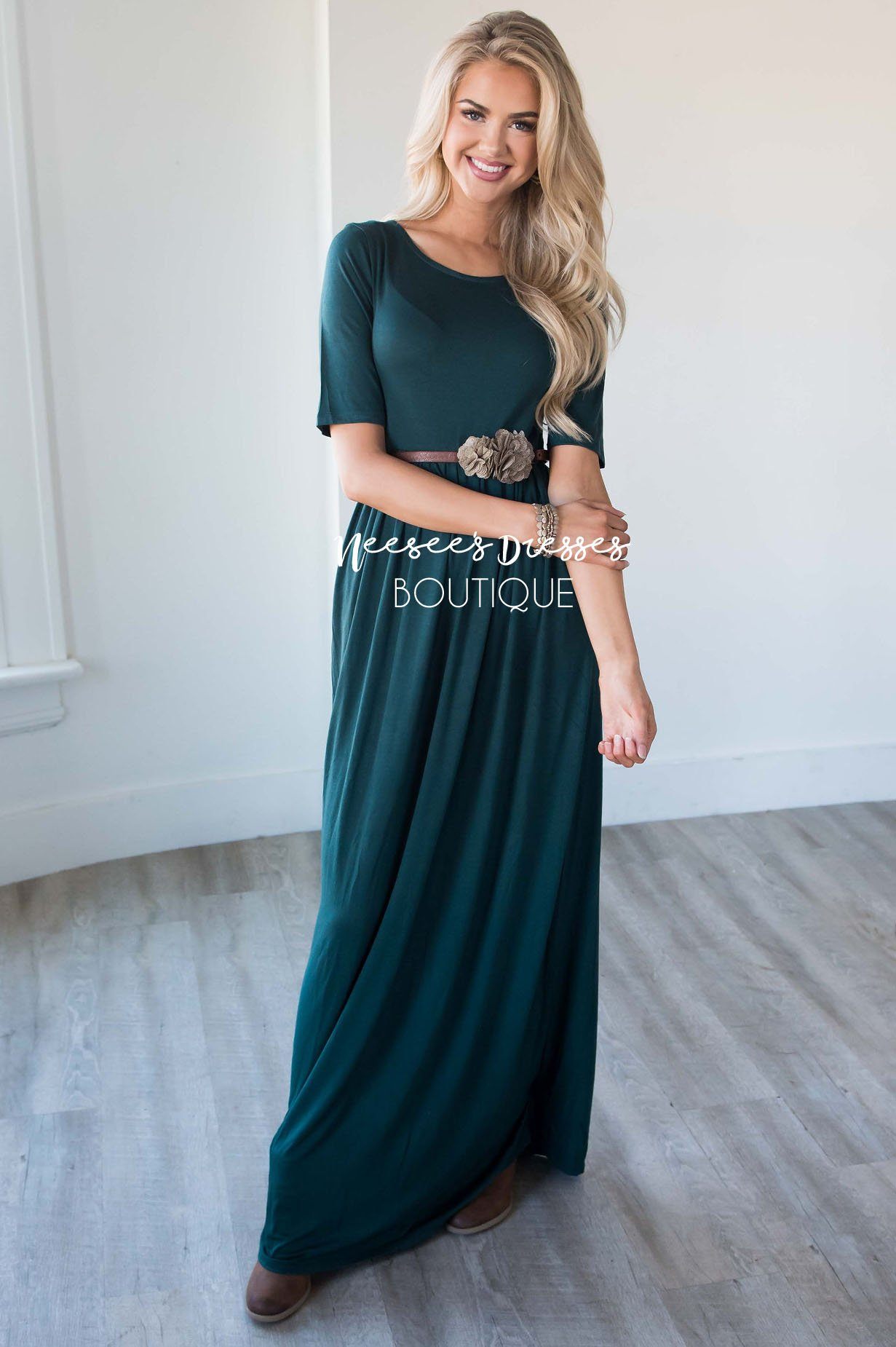The Ritchie 3/4 Length Sleeve Maxi Dress Modest Dresses vendor-unknown 