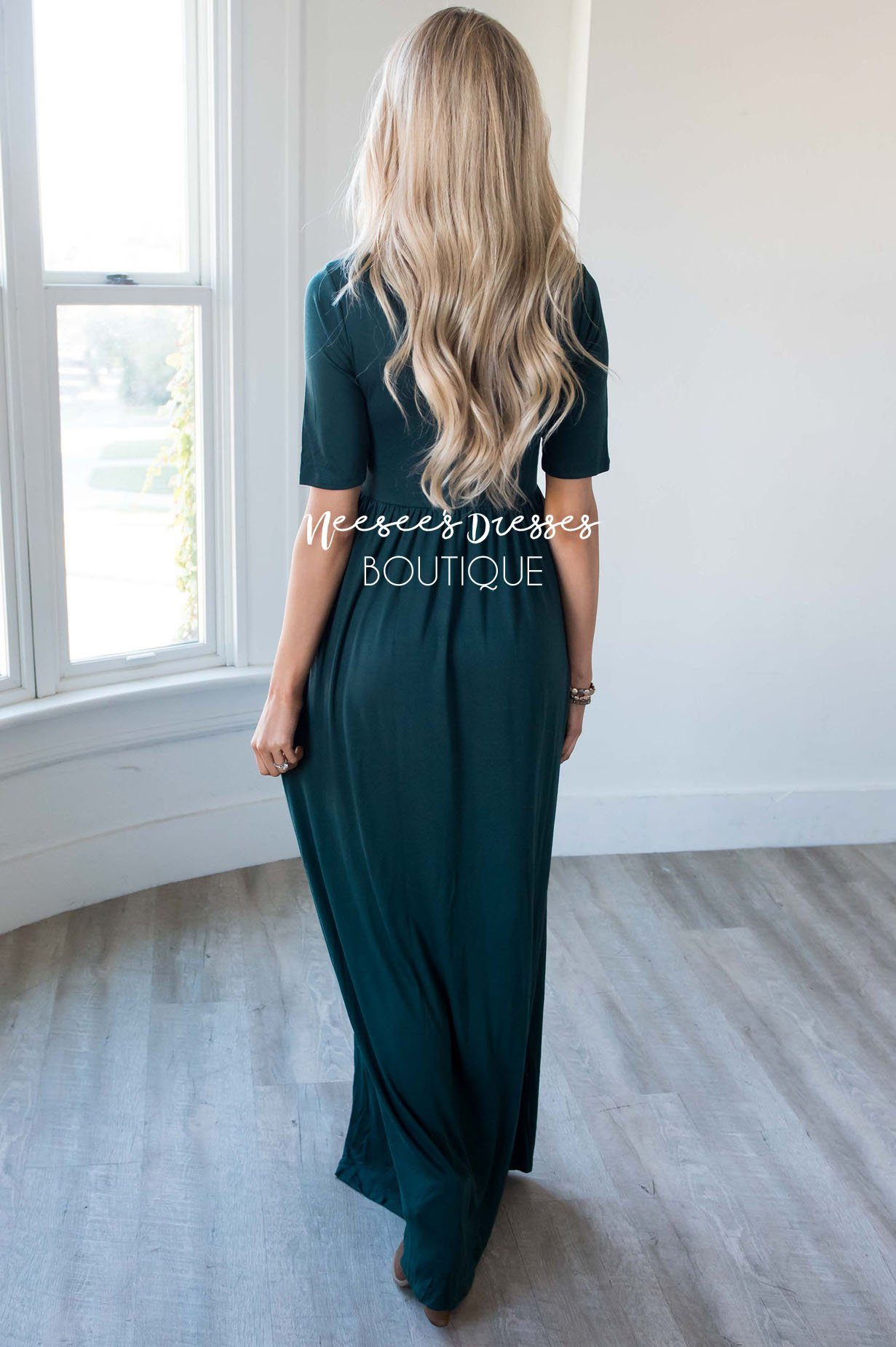 The Ritchie 3/4 Length Sleeve Maxi Dress Modest Dresses vendor-unknown 