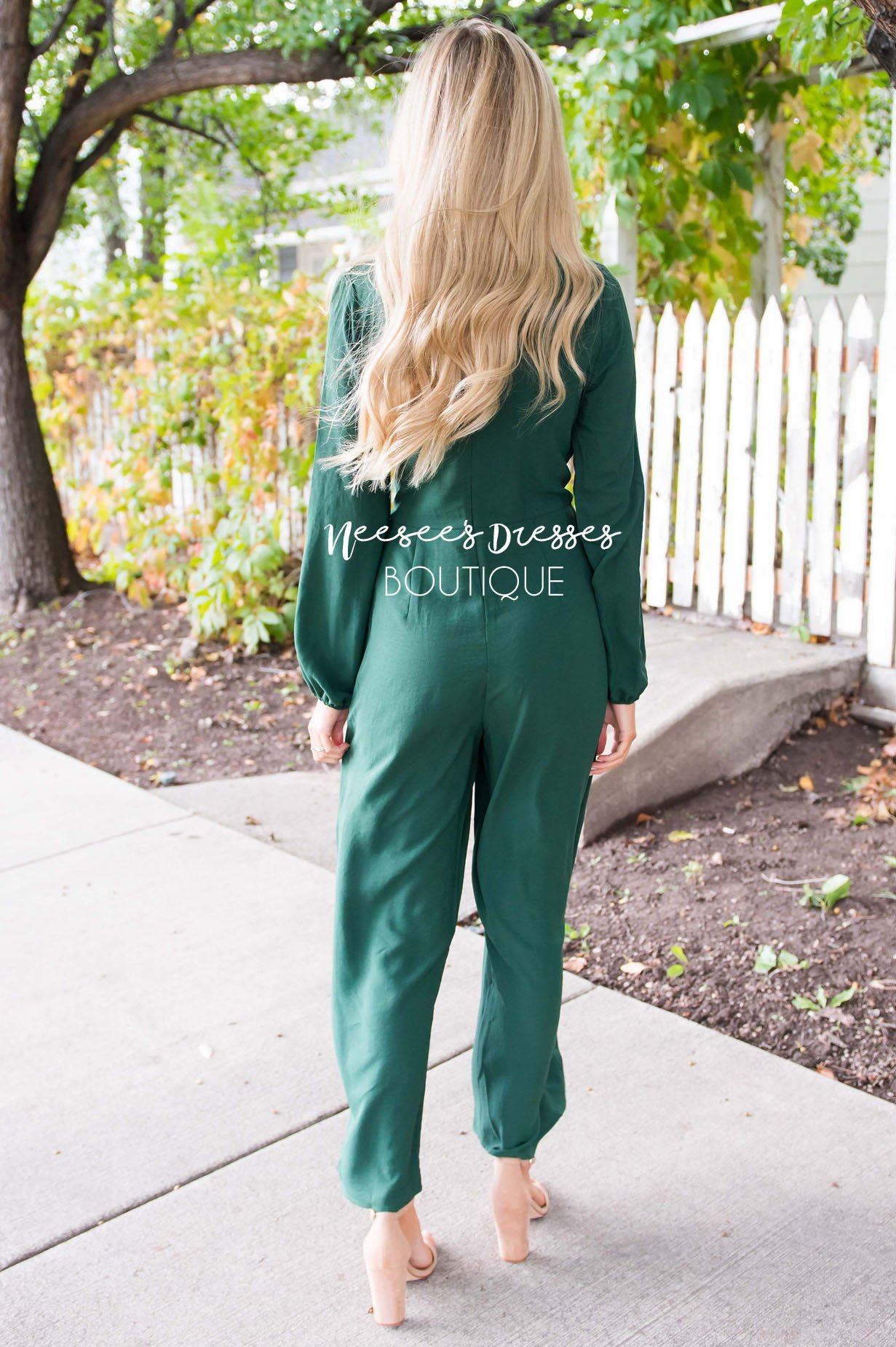 The Lolo Emerald Jumpsuit Modest Dresses vendor-unknown 