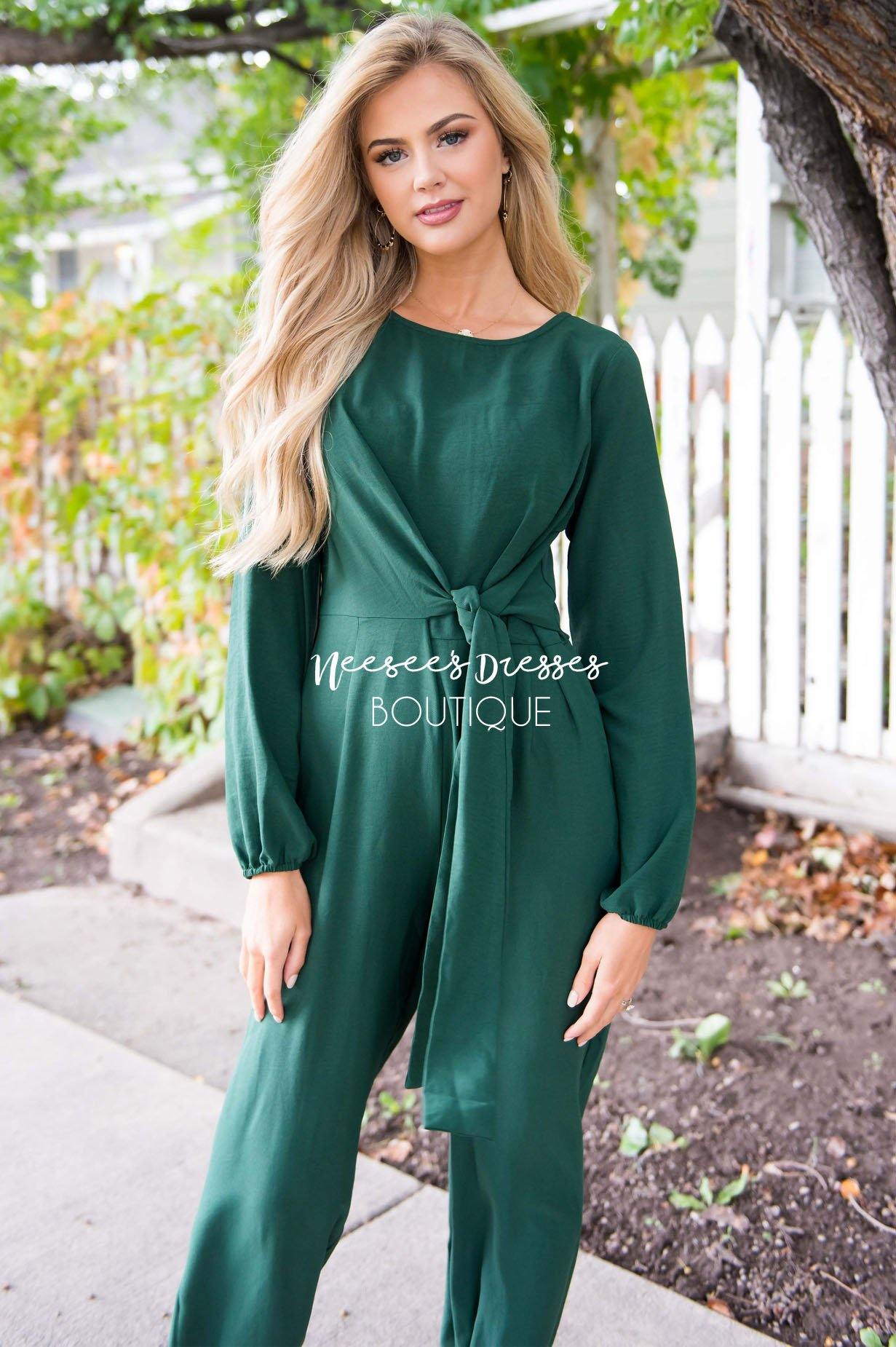 The Lolo Emerald Jumpsuit Modest Dresses vendor-unknown 