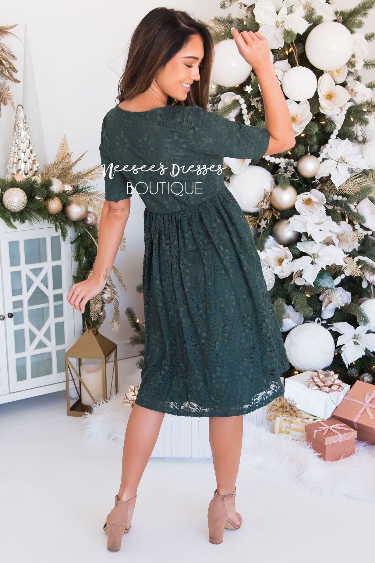 The Eva Branch Lace Dress Modest Dresses vendor-unknown 