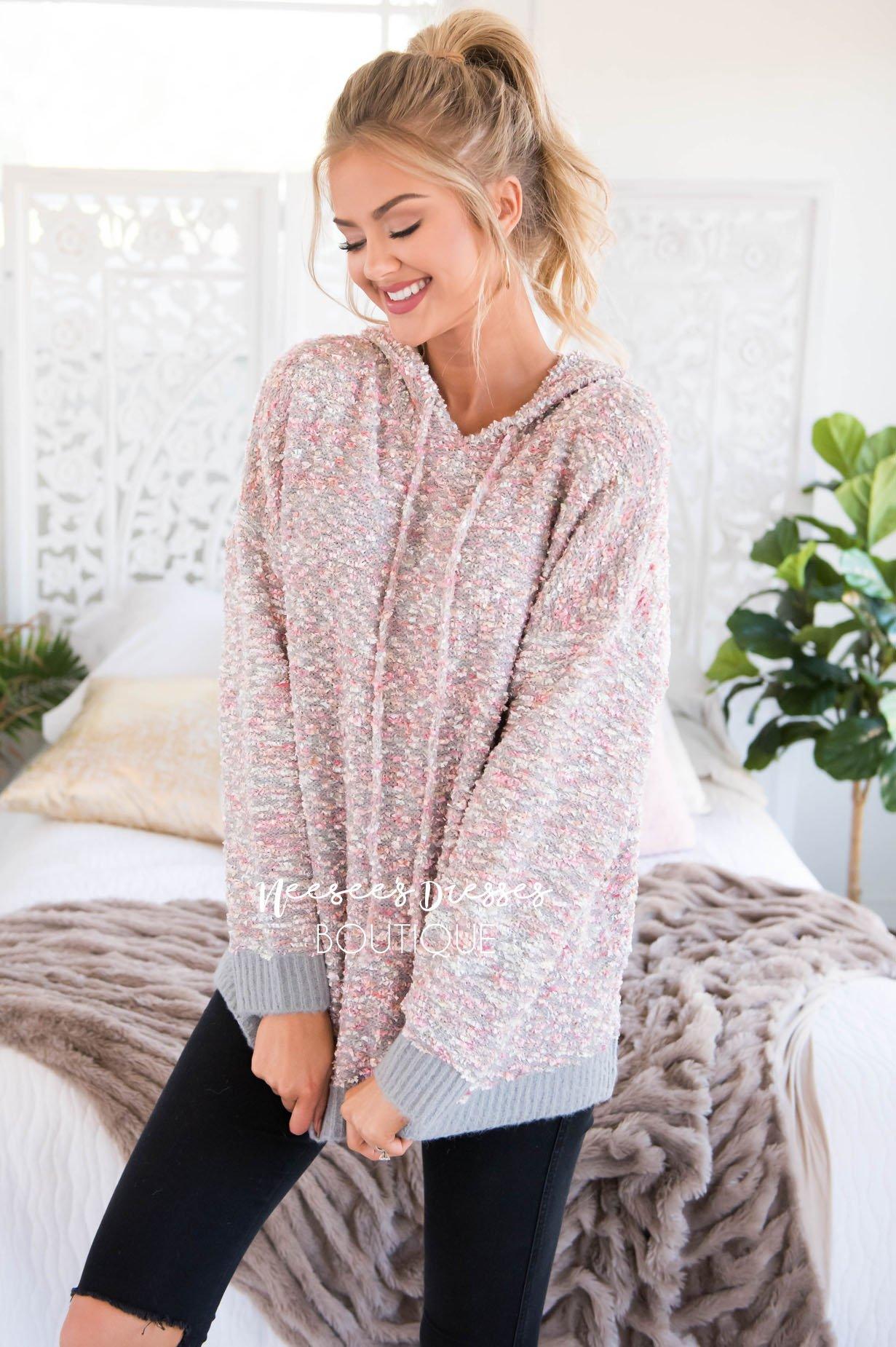 Everything Joyful Hooded Sweater Modest Dresses vendor-unknown 