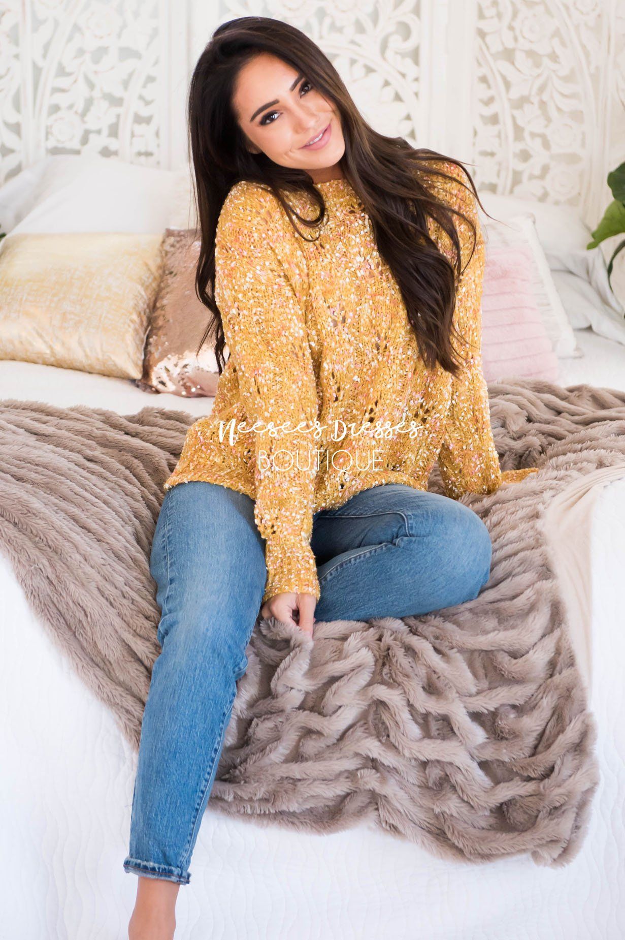 Everything Lovely Colorful Sweater Modest Dresses vendor-unknown 