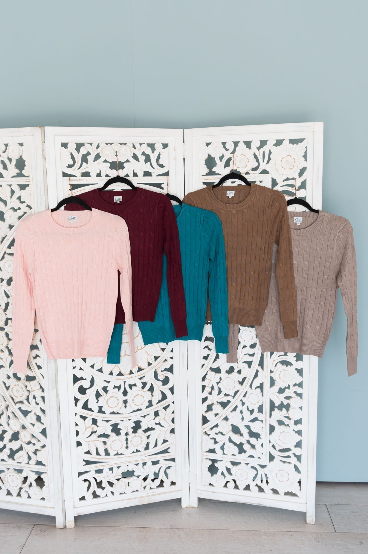 Restful Nights Modest Twisted Cable knit Sweater Modest Dresses vendor-unknown 