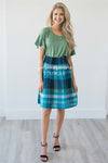 Summer Picnic Plaid Aline Skirt Skirts vendor-unknown XS Bright Blue Plaid