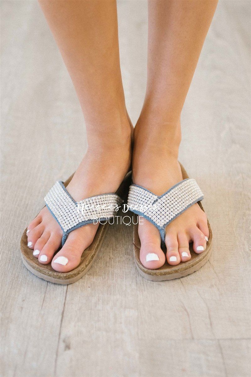 Bryce Sparkly Flip Flops Accessories & Shoes vendor-unknown 