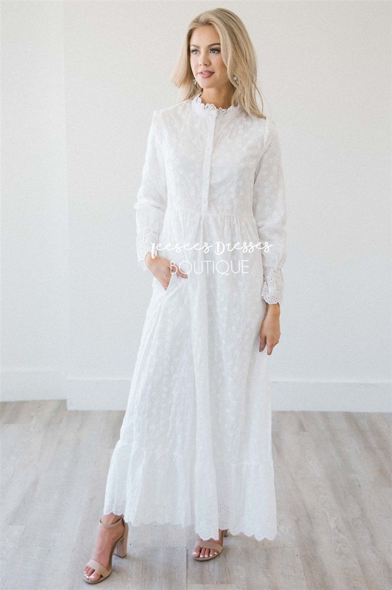 The Landyn Modest Dresses vendor-unknown White S 