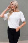 Faint of Heart Lace Sleeve Top Tops vendor-unknown