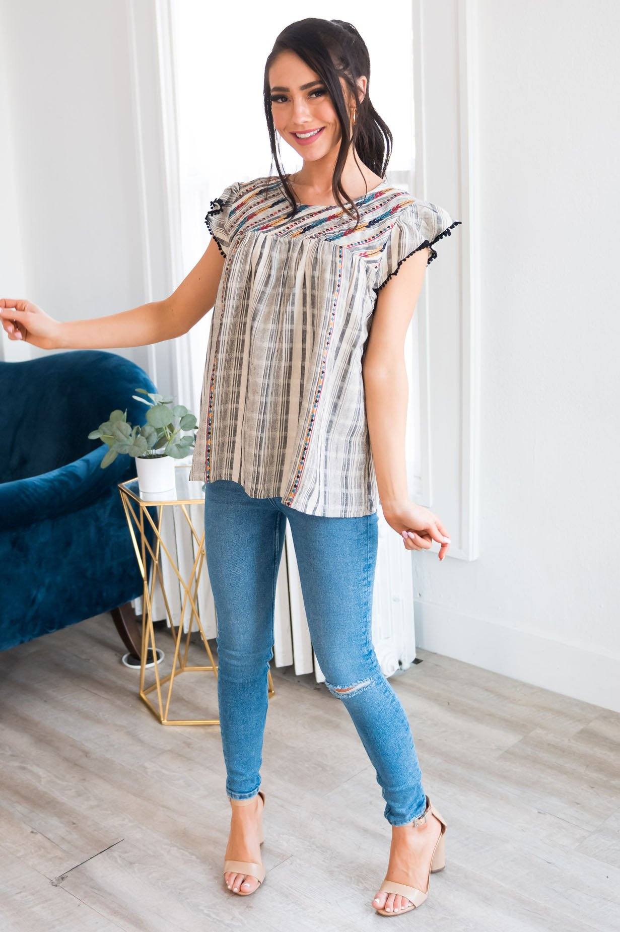 Bright As A Feather Modest Blouse Modest Dresses vendor-unknown 