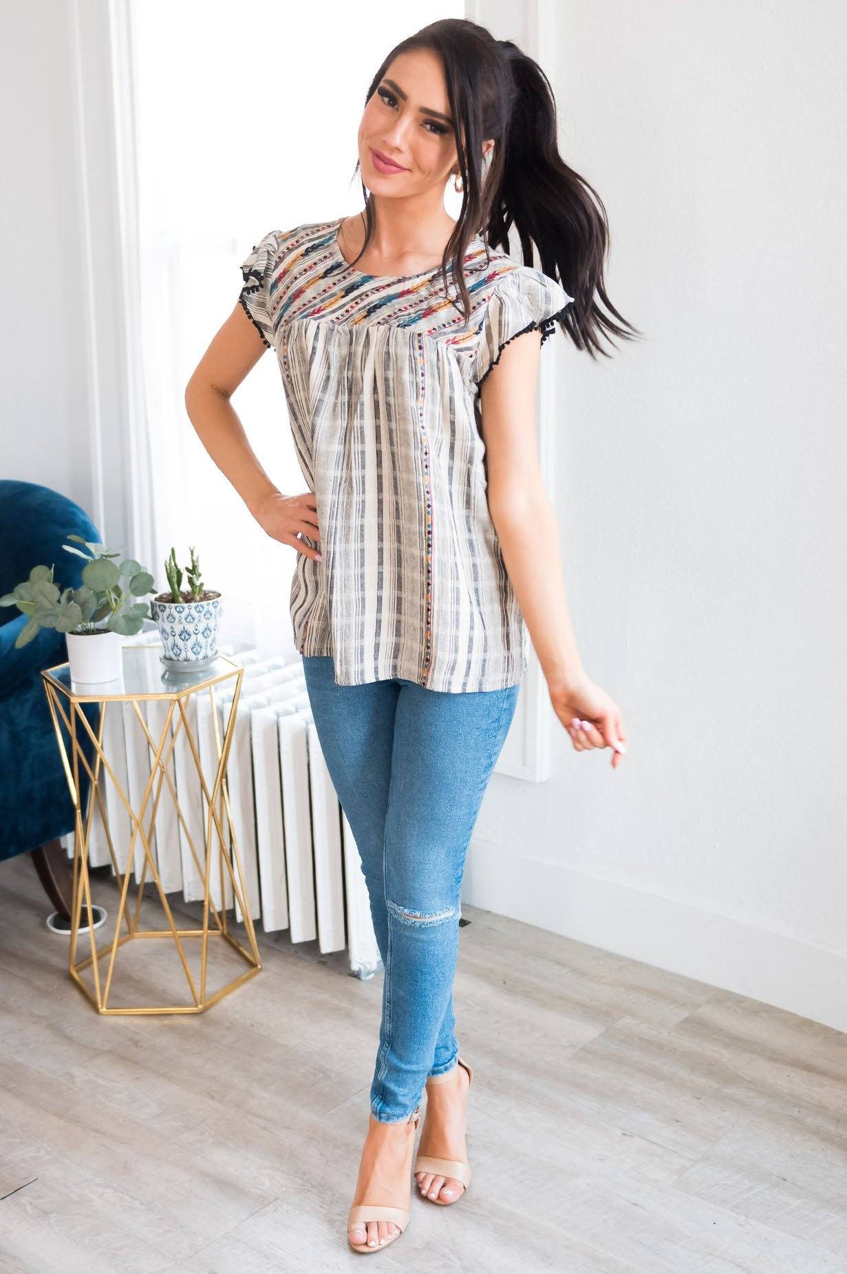 Bright As A Feather Modest Blouse Modest Dresses vendor-unknown 