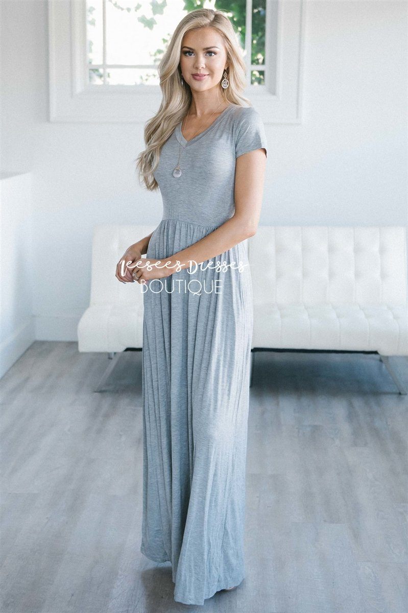 The Luella V Neck Maxi Dress Modest Dresses vendor-unknown 
