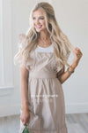The Arielle Ruffle Sleeve Overall Dress Modest Dresses vendor-unknown