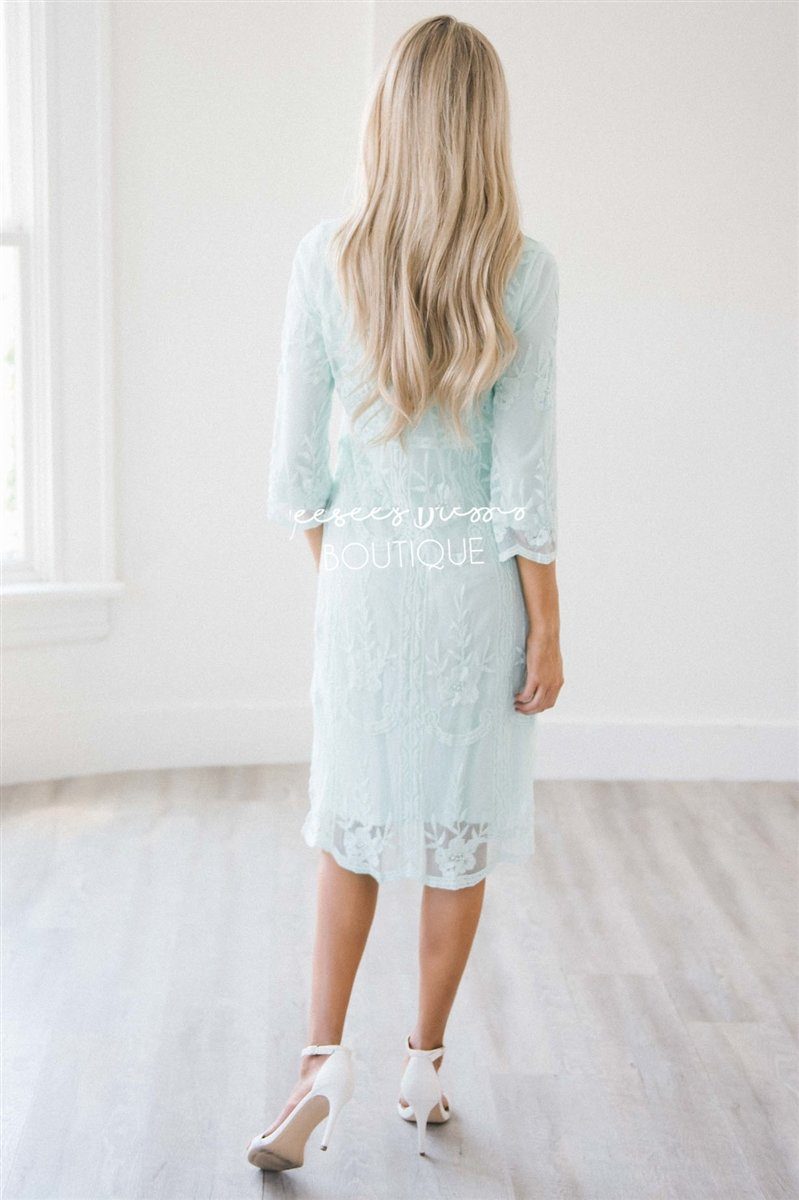 Day Dreamer Lace Dress in Pastel Mint Modest Dresses vendor-unknown 