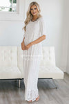 Day Dreamer Lace Full Length Dress Modest Dresses vendor-unknown White/Half Sleeves XL