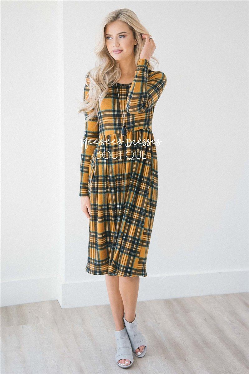 The Nellie Plaid Dress Modest Dresses vendor-unknown 