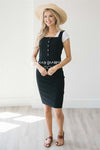 The Jeanna Overall Dress Modest Dresses vendor-unknown Black S