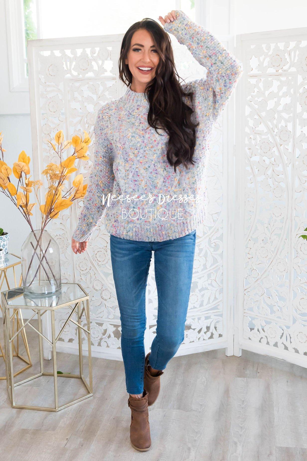 Pop of Color Modest Sweater Modest Dresses vendor-unknown 