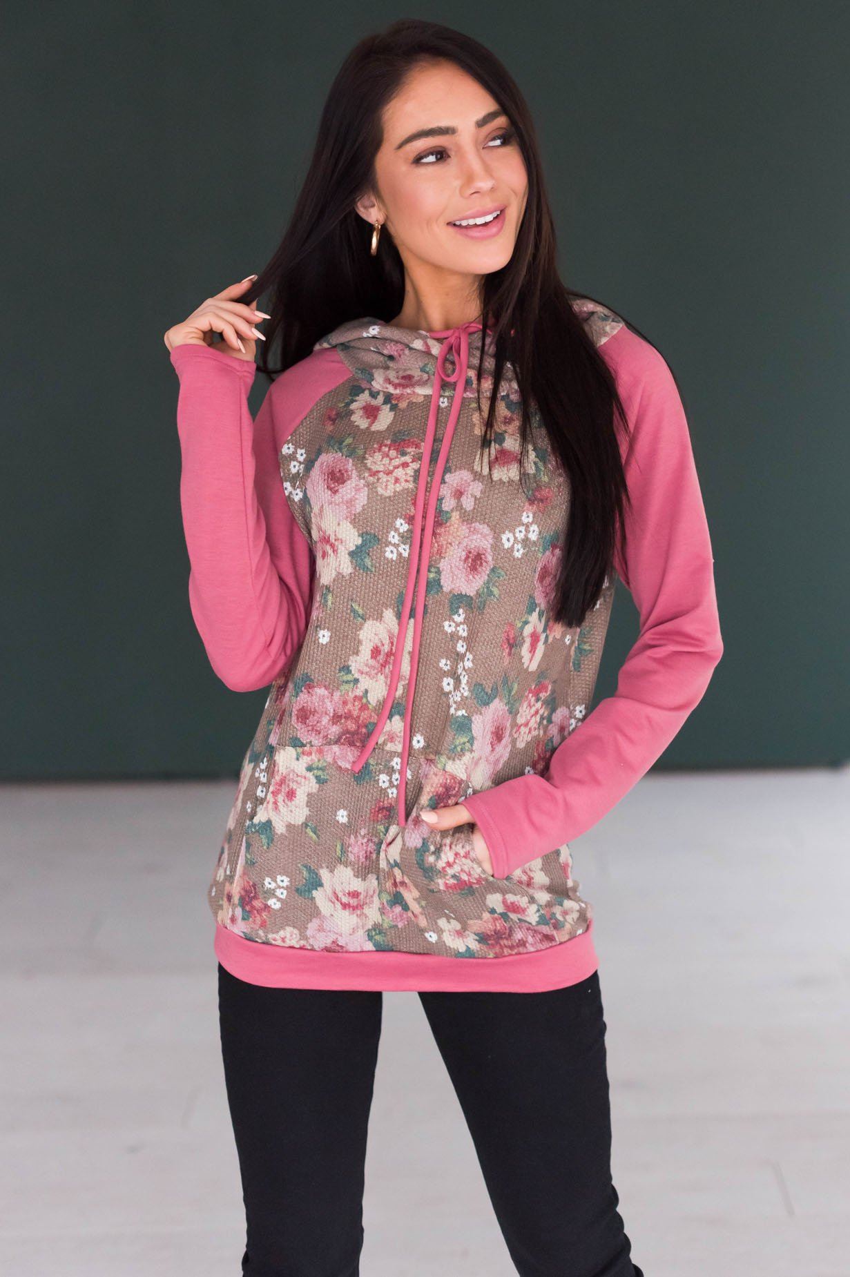 Feeling Floral Modest Hoodie Modest Dresses vendor-unknown 