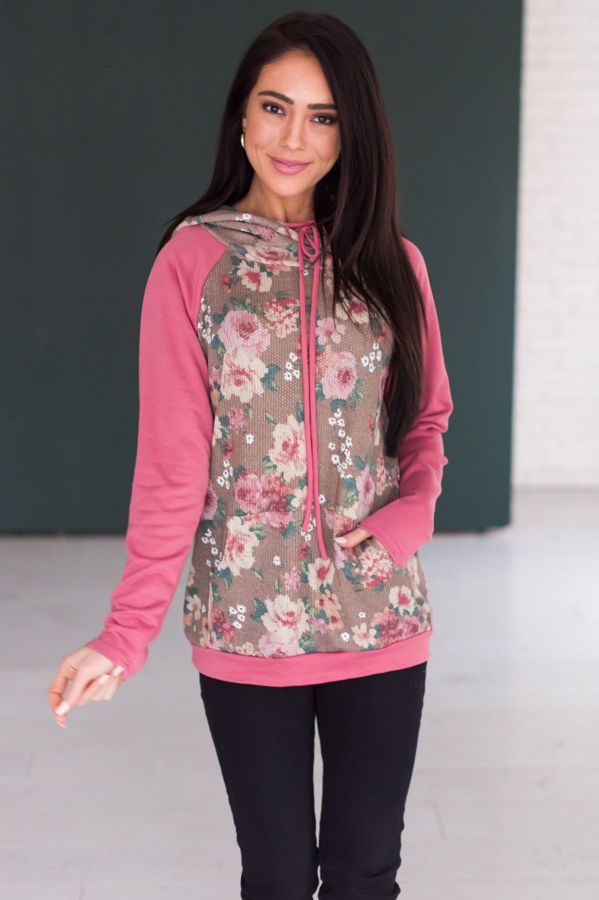 Feeling Floral Modest Hoodie Modest Dresses vendor-unknown 