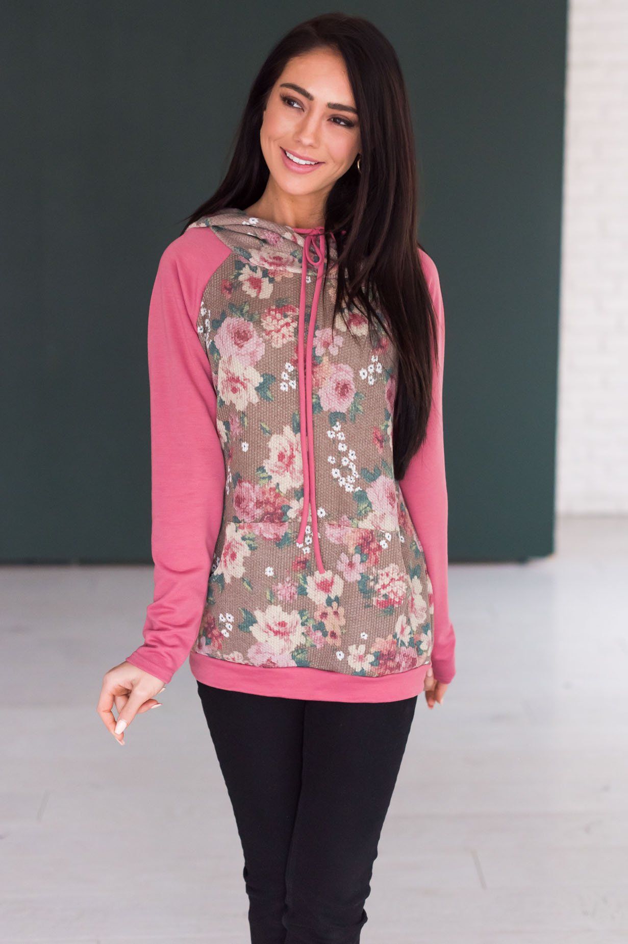 Feeling Floral Modest Hoodie Modest Dresses vendor-unknown 