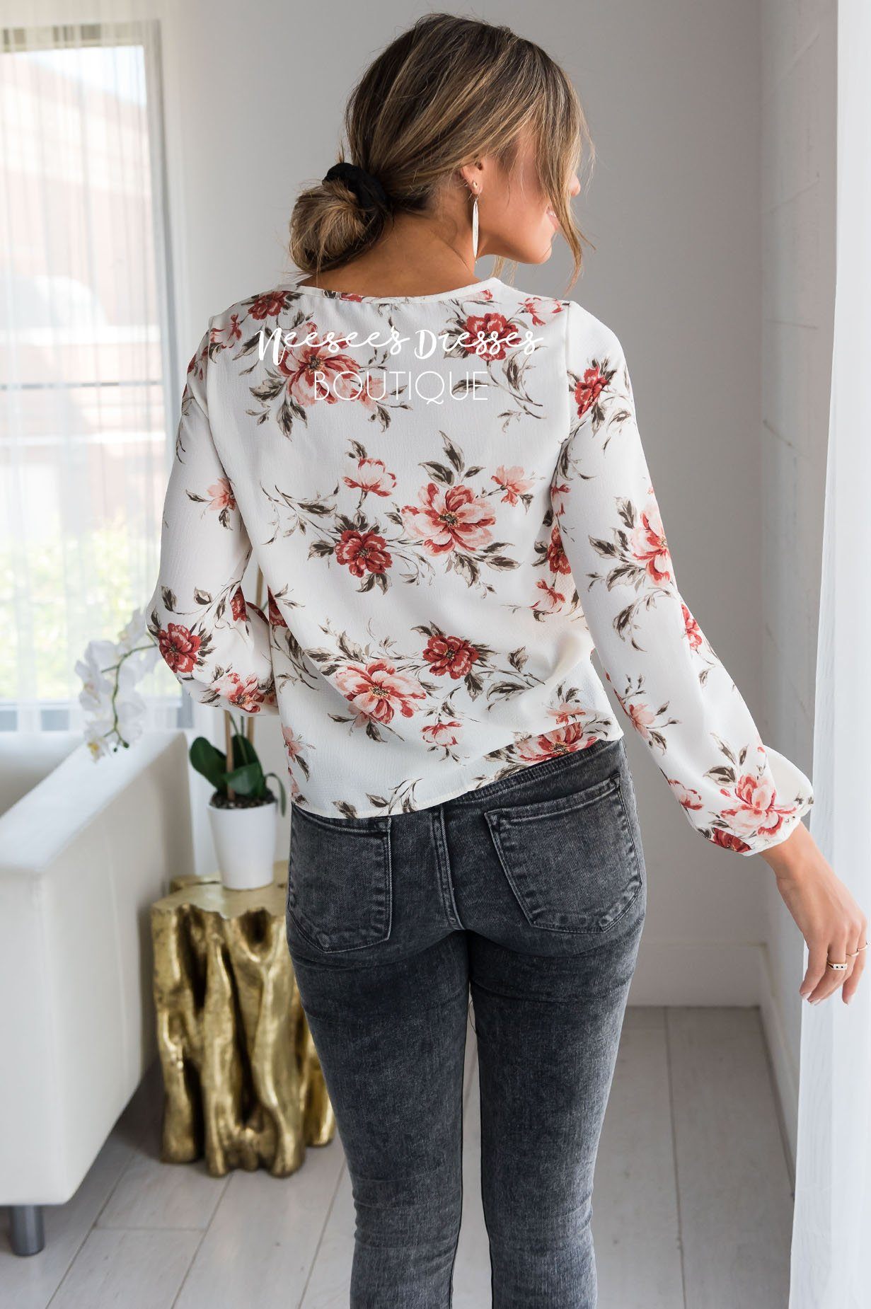 You Inspire My Heart Tie Front Top Modest Dresses vendor-unknown 