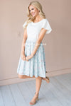 Pastel Blue Floral Chiffon Skirt Skirts vendor-unknown