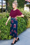 French Hydrangea Skirt Modest Dresses vendor-unknown