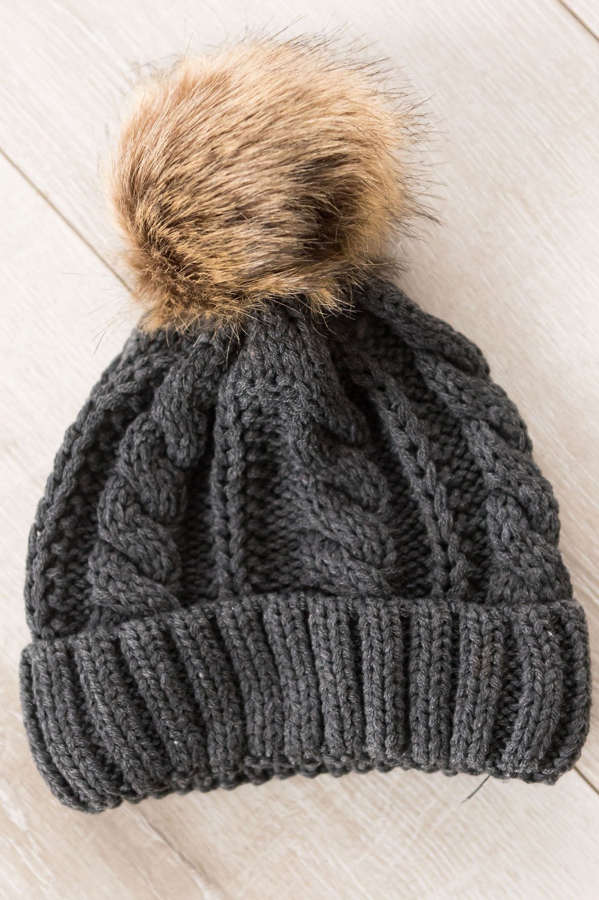 Knit Fur Pom Beanie