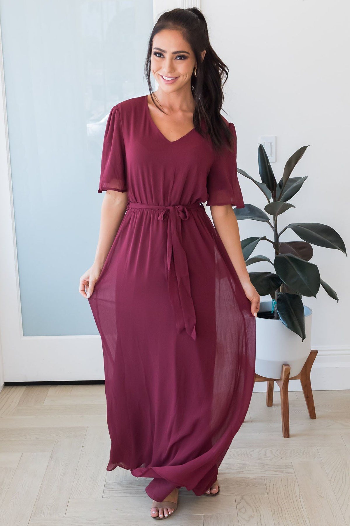 The Geneva Modest Chiffon dress NeeSee's Dresses