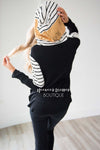Striped Sequin Color Block Hoodie Tops vendor-unknown