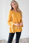 Bell Sleeve Tie Waist Blouse Tops vendor-unknown