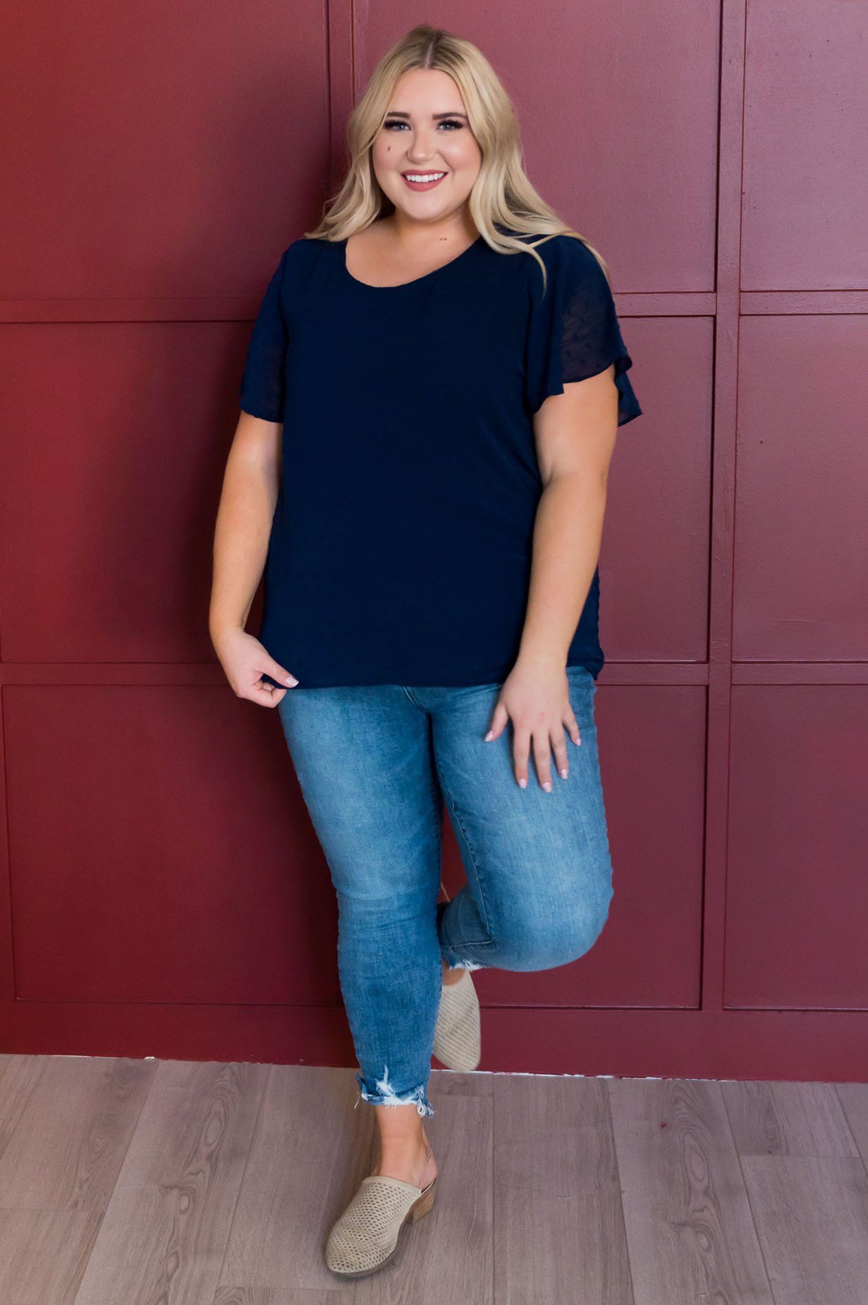 Gorgeous Swiss Dot Blouse Tops vendor-unknown 