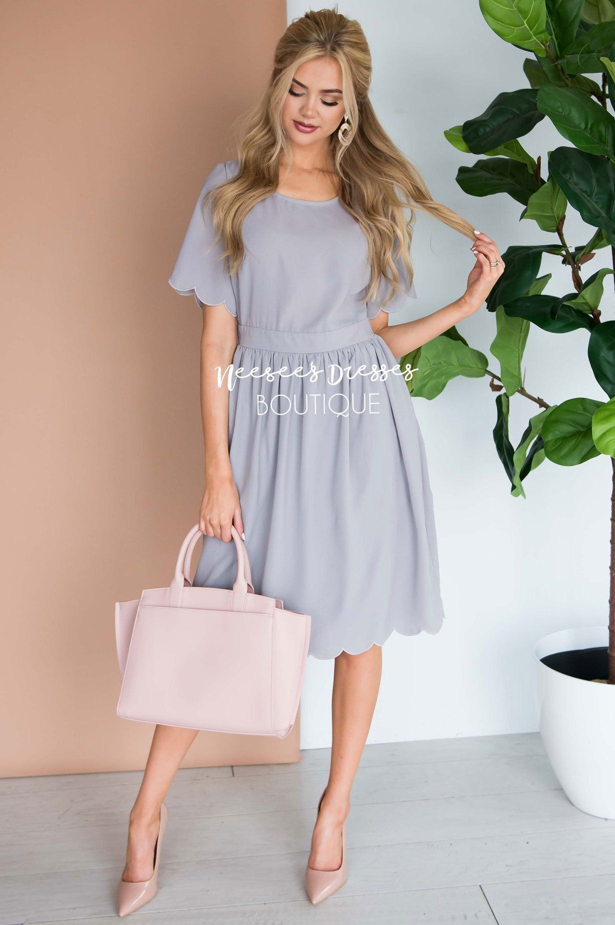 The Katrina Scallop Hem Dress Modest Dresses vendor-unknown 