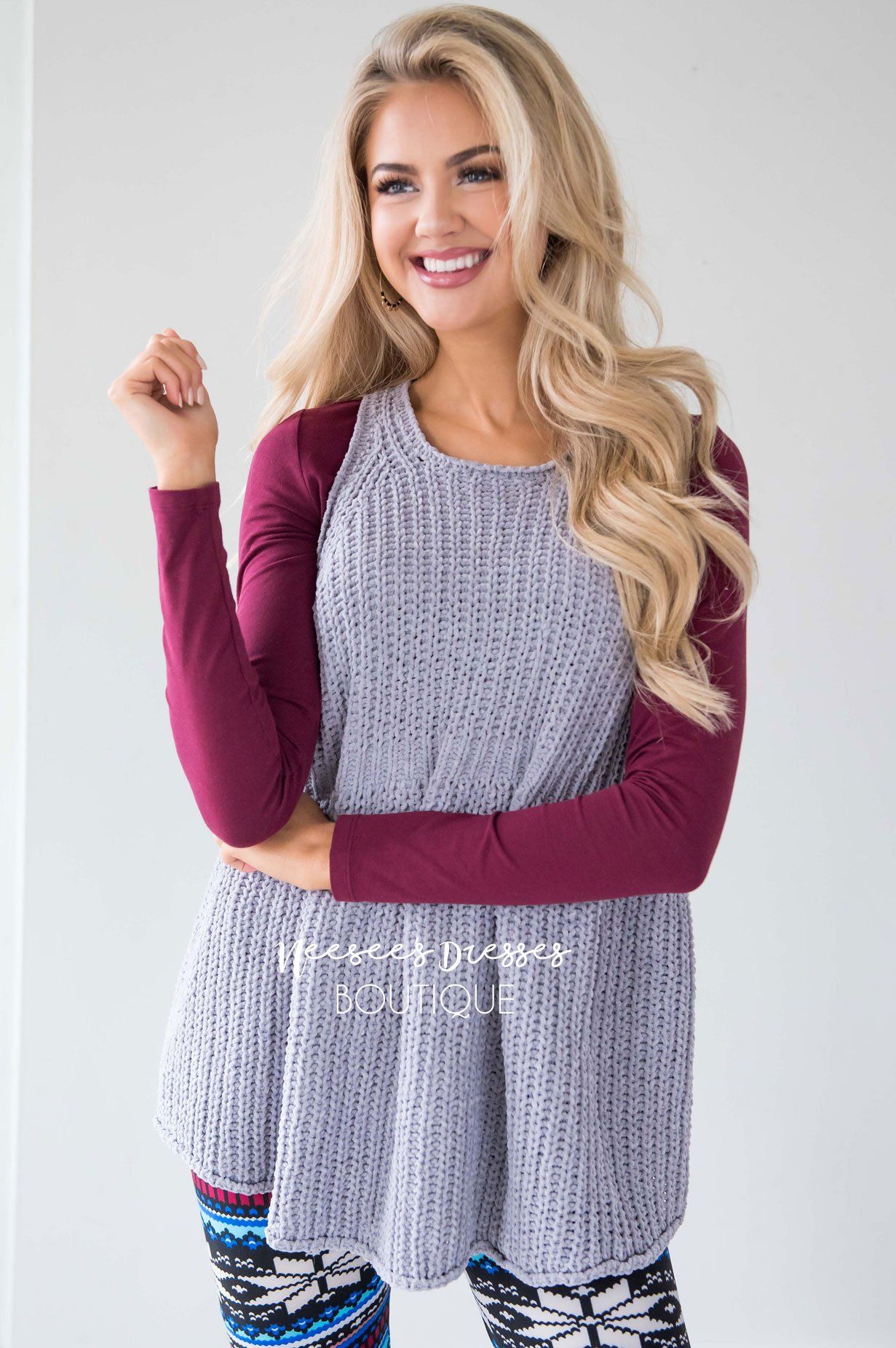 Meet Me By The Fire Knit Tunic Tops vendor-unknown 