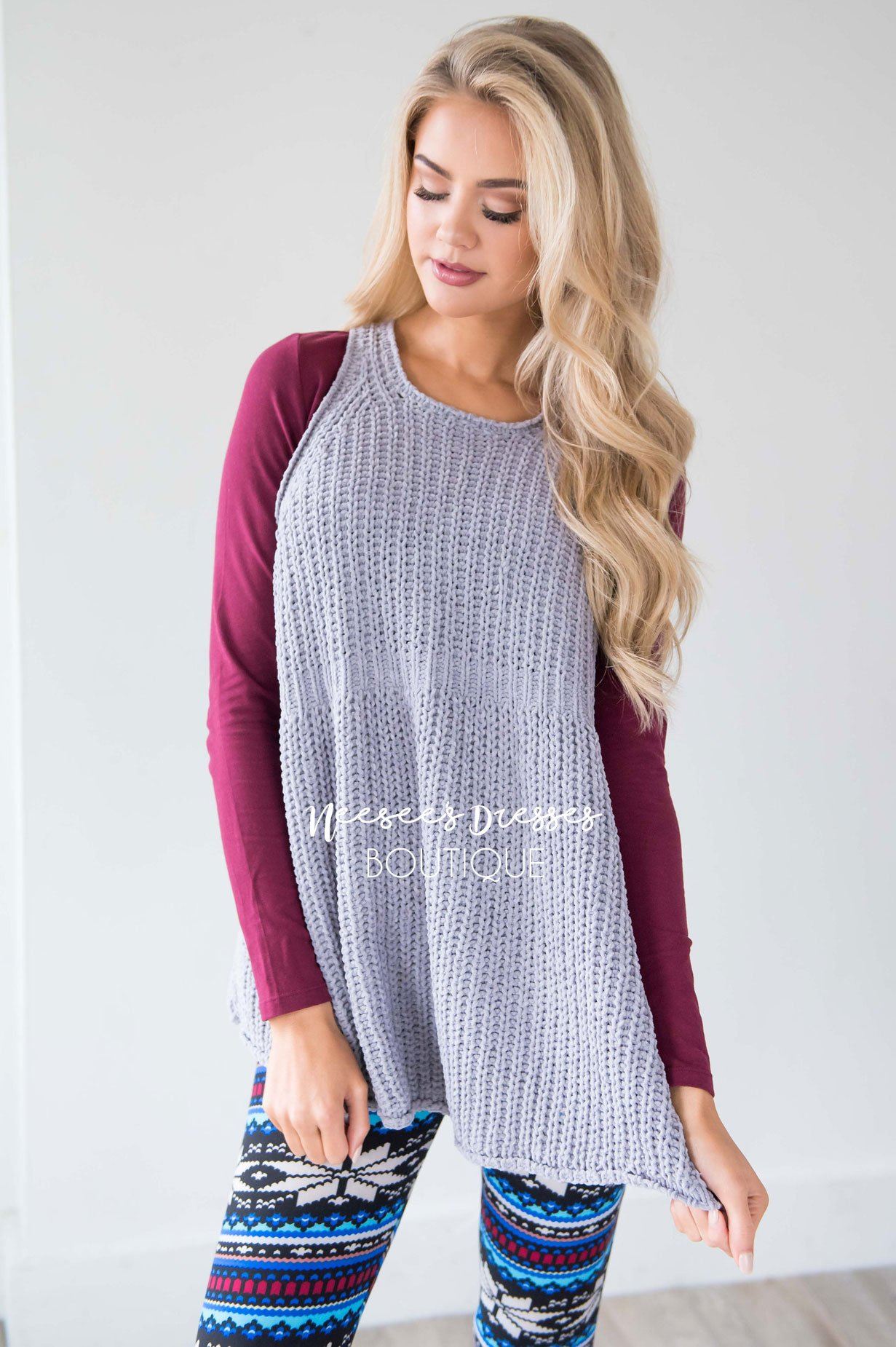 Meet Me By The Fire Knit Tunic Tops vendor-unknown 