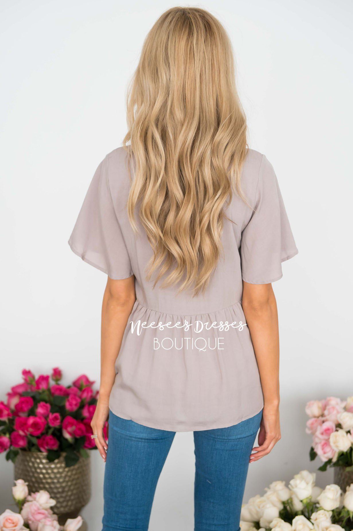 Delicate Embroidered Babydoll Blouse Tops vendor-unknown 