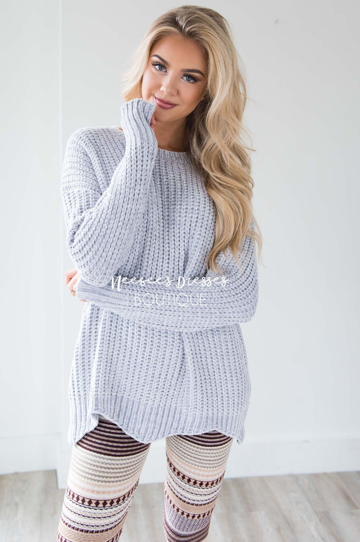Starstruck By Love Scallop Hem Sweater Tops vendor-unknown 