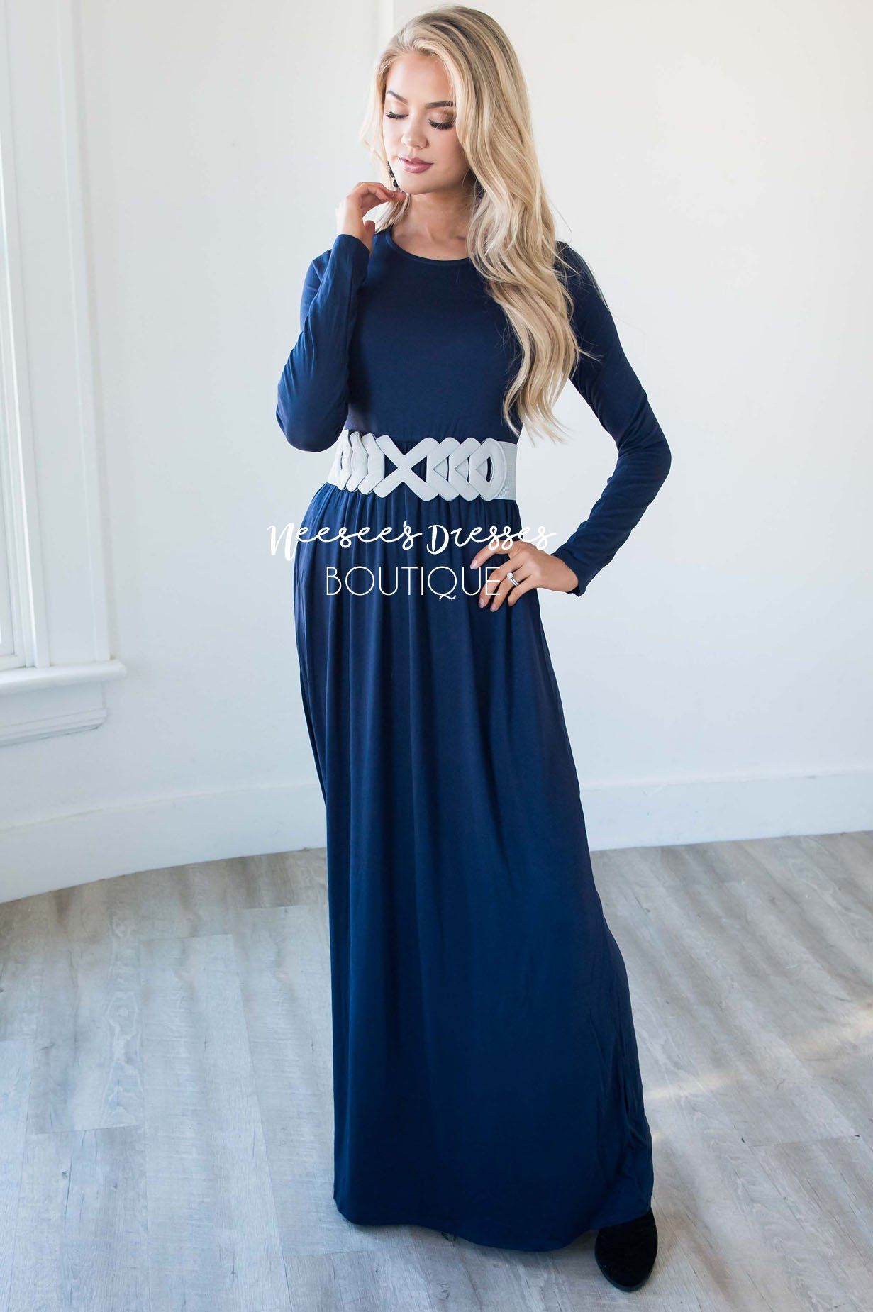 The Aline Long Sleeve Maxi Dress Modest Dresses vendor-unknown 