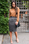 Perfect Fit Grey Sage Pencil Skirt Skirts vendor-unknown