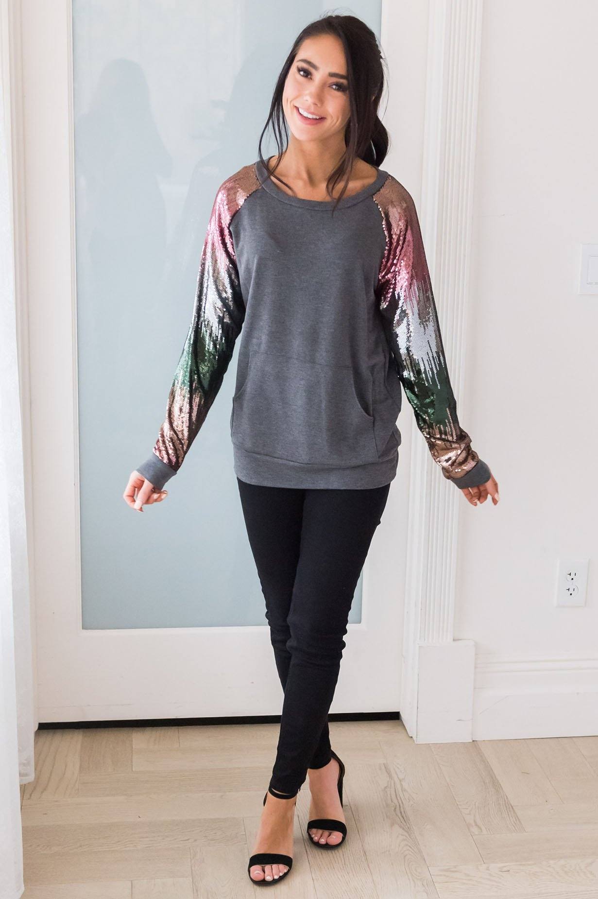 Layered In Happiness Modest Sweatshirt Modest Dresses vendor-unknown 