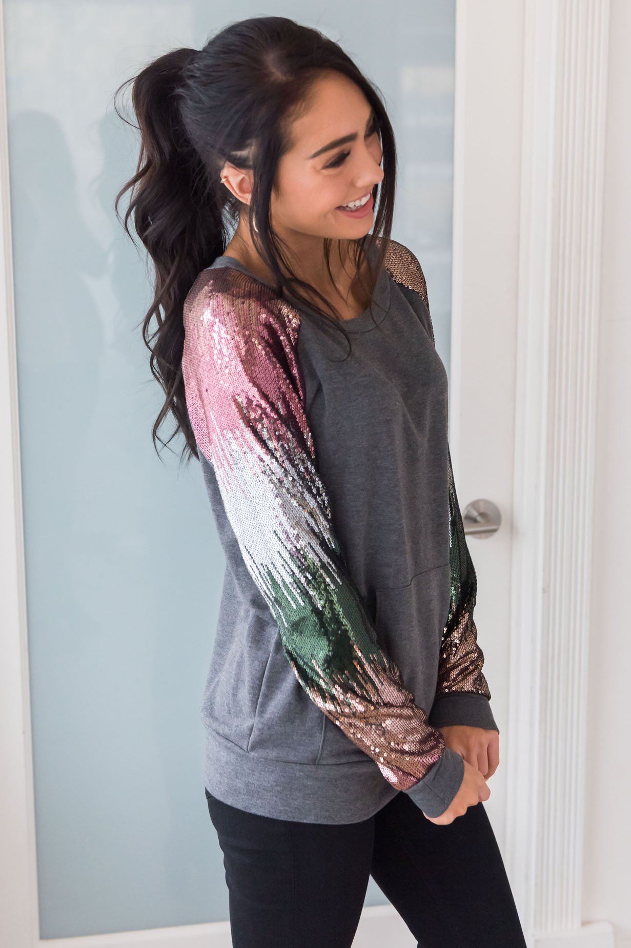 Layered In Happiness Modest Sweatshirt Modest Dresses vendor-unknown 