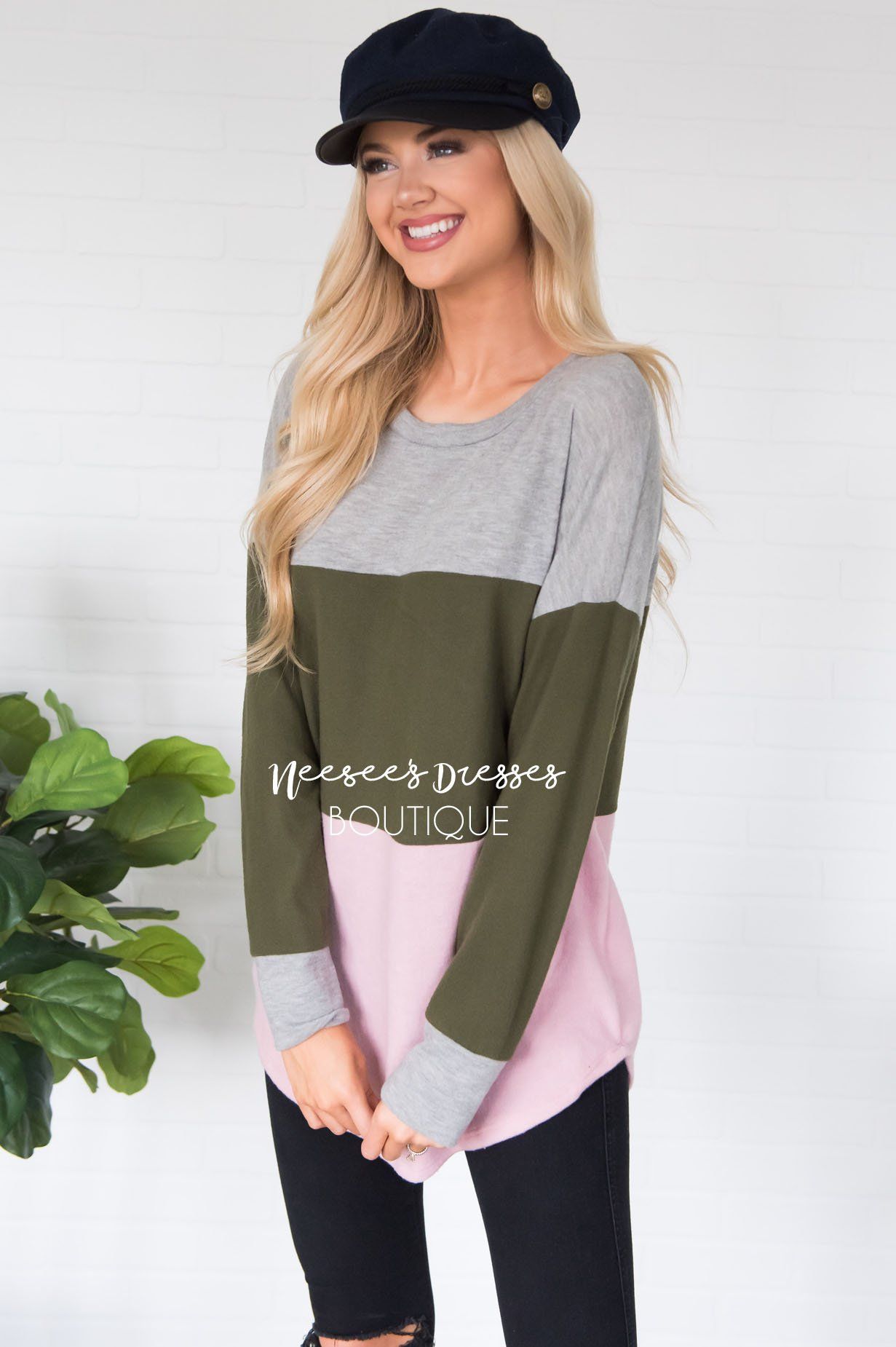 Darling Be Mine Color Block Sweater Modest Dresses vendor-unknown 