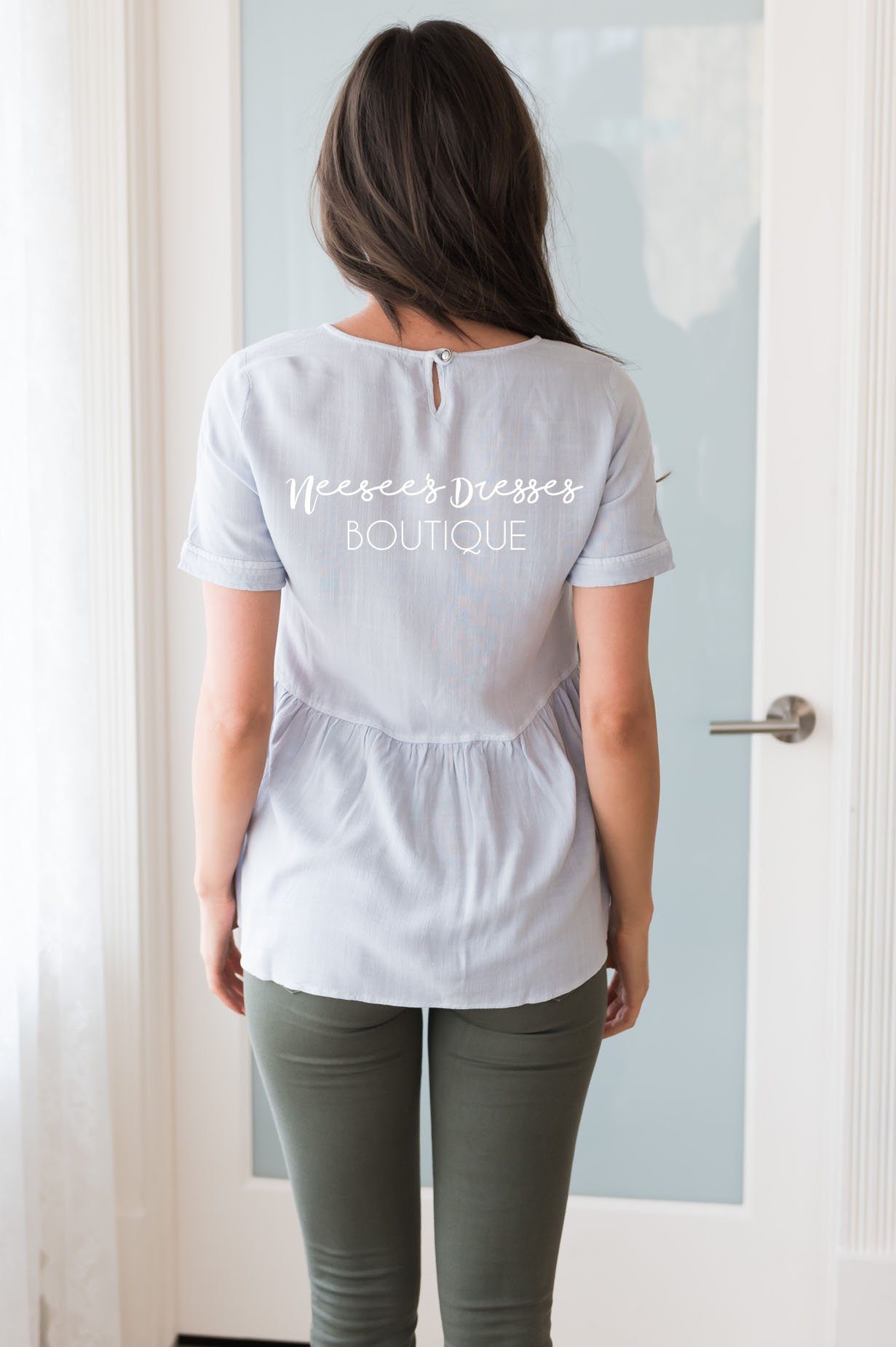 Got A Hold On You Modest Peplum Blouse Tops vendor-unknown 