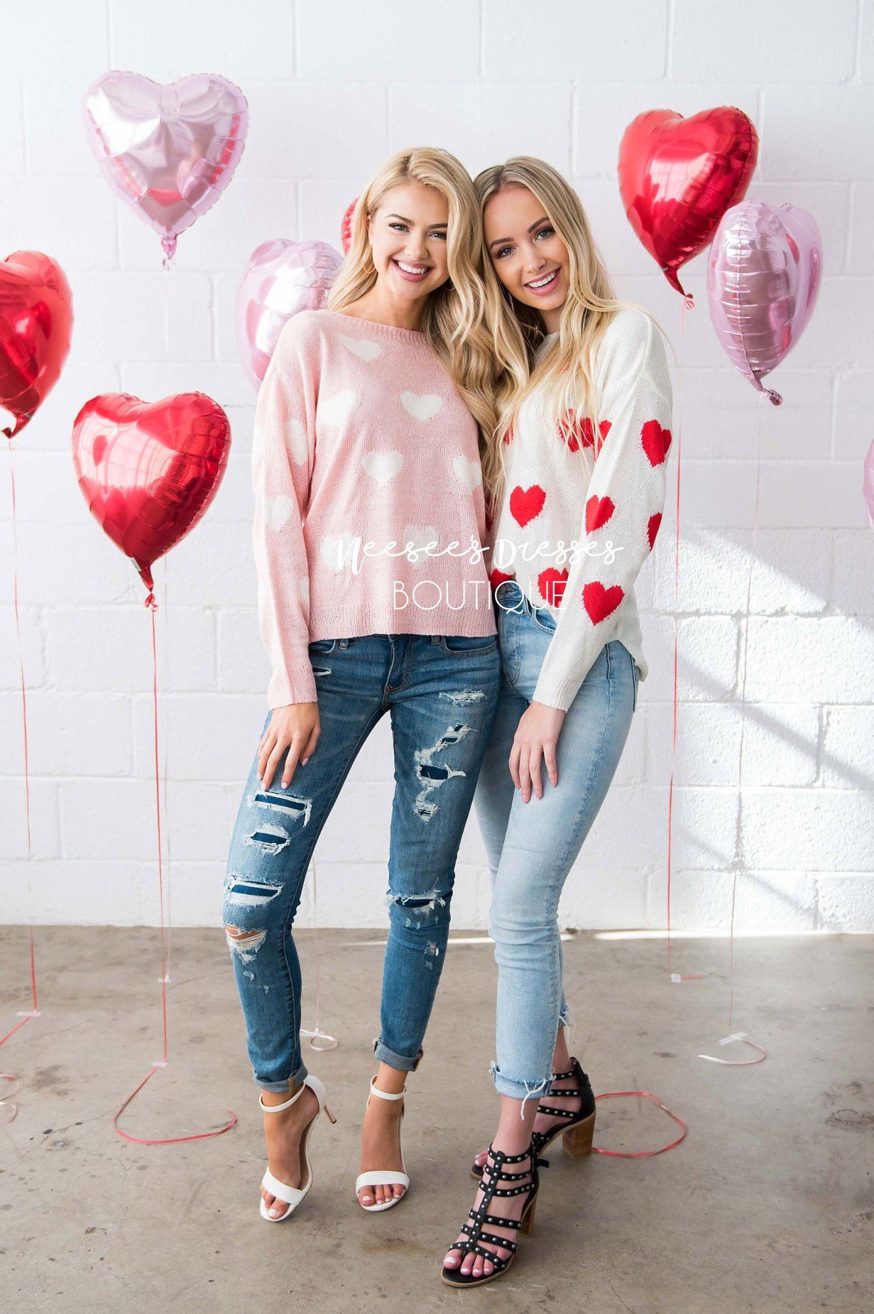 Sprinkled with Hearts Sweater Tops vendor-unknown 