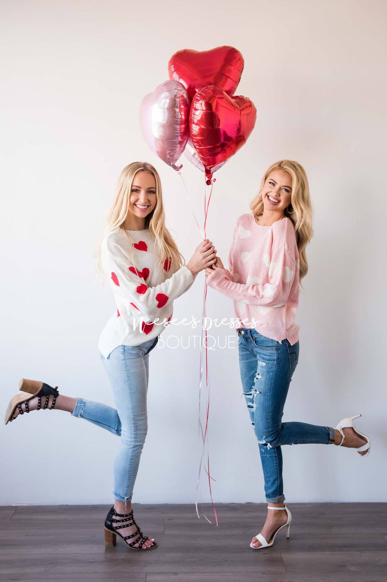 Sprinkled with Hearts Sweater Tops vendor-unknown 