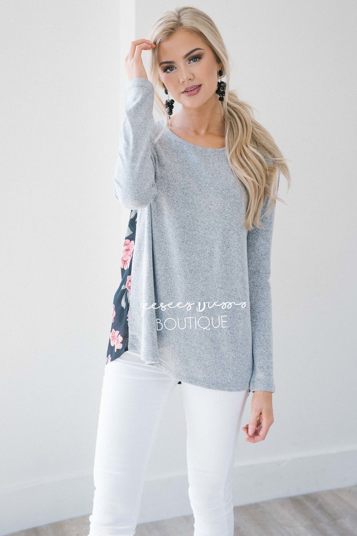 The Camellia Floral Contrast Back Top Tops vendor-unknown 