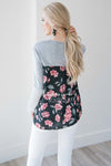 The Camellia Floral Contrast Back Top Tops vendor-unknown