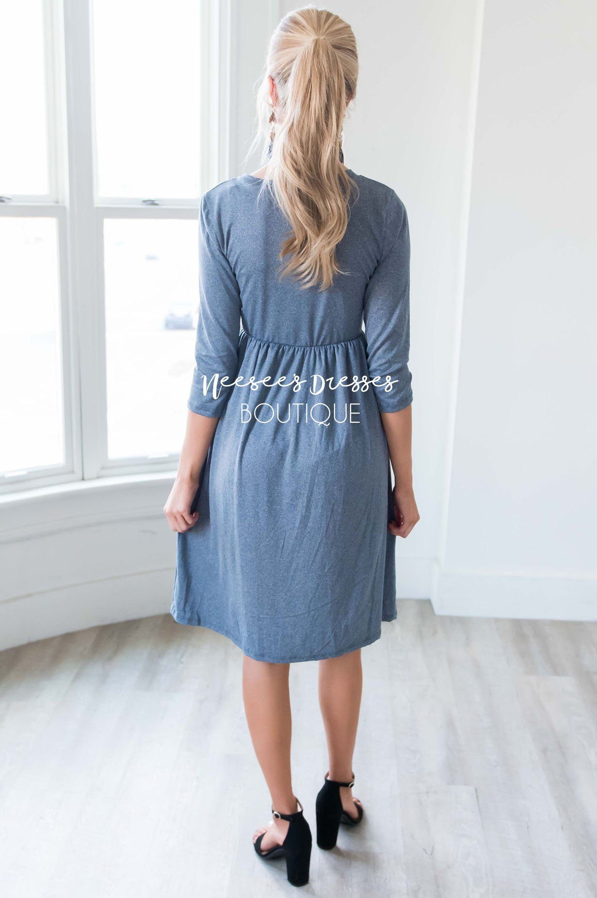 The Poppy 3/4 Length Sleeves Modest Dresses vendor-unknown 