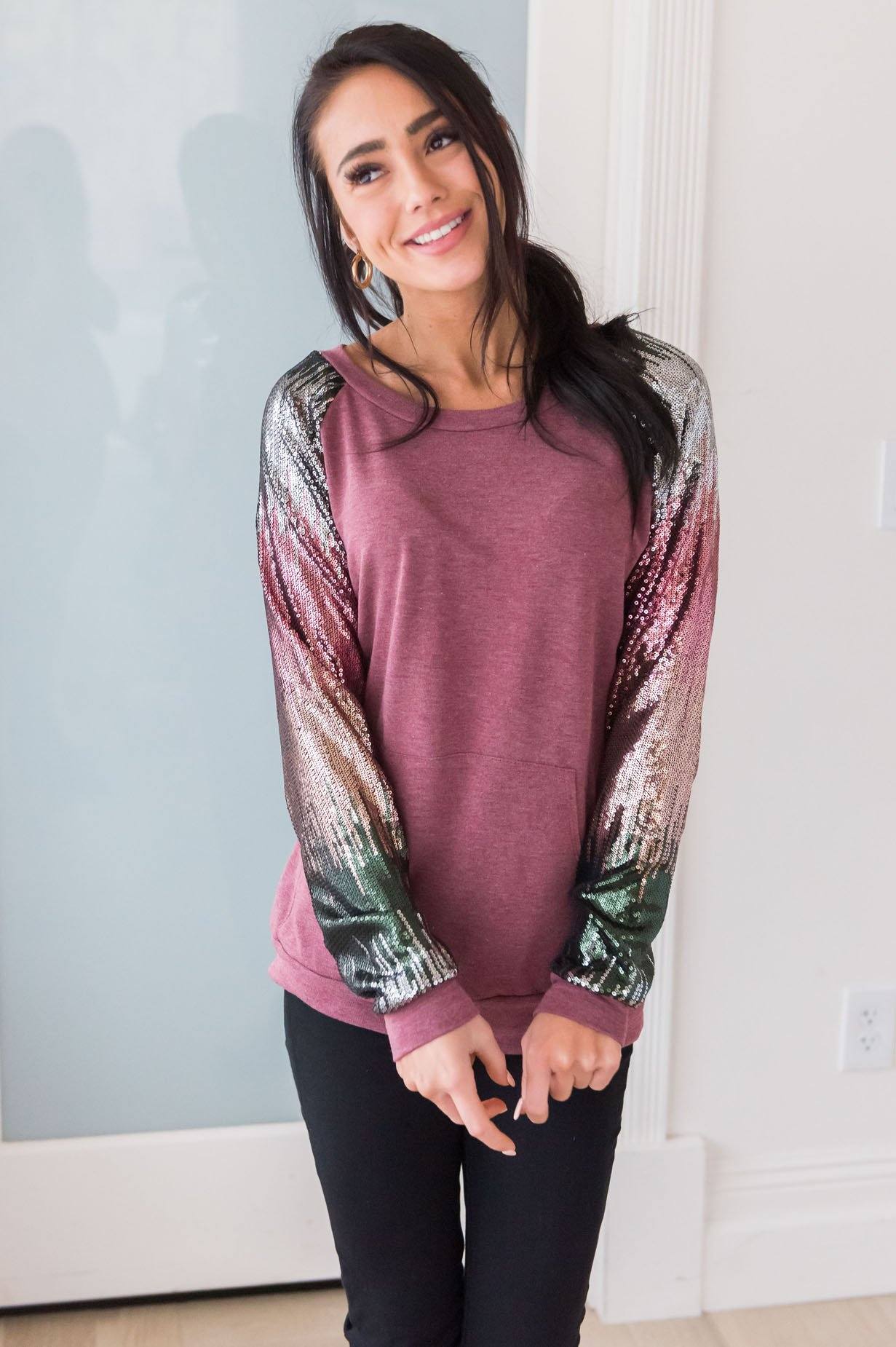 Layered In Happiness Modest Sweatshirt Modest Dresses vendor-unknown 
