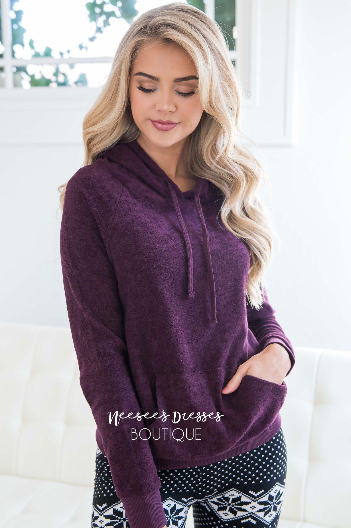 Soft Fuzzy Lightweight Hoodie Tops vendor-unknown 